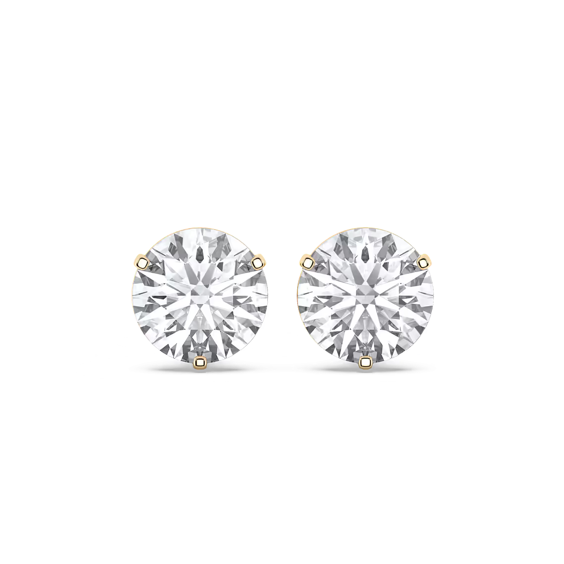 14k Ideal Round Cut Lab Diamond Stud Earrings