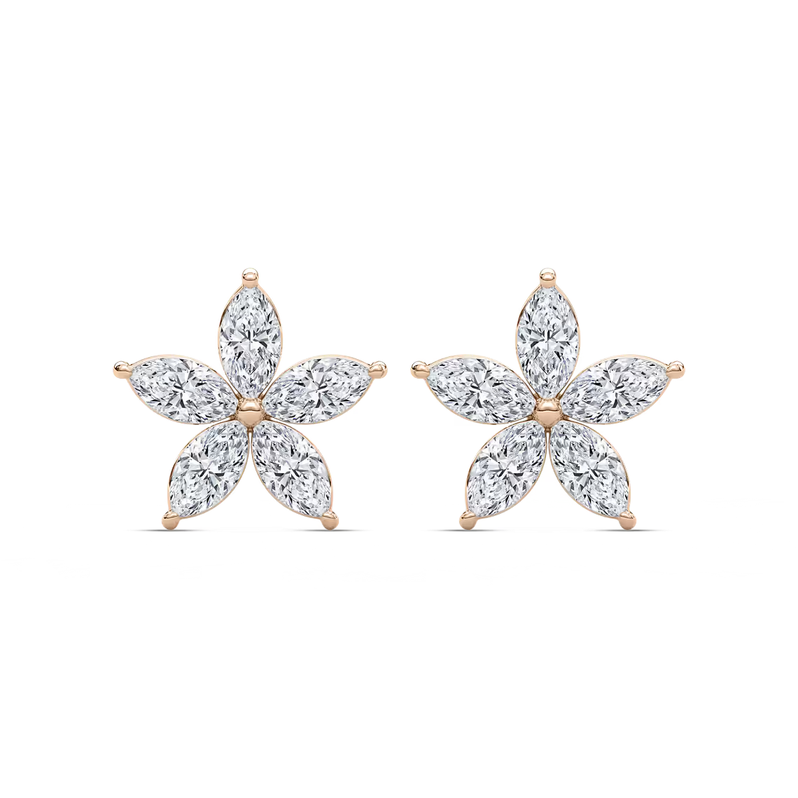Floral-Shaped Lab Grown Diamond Earrings