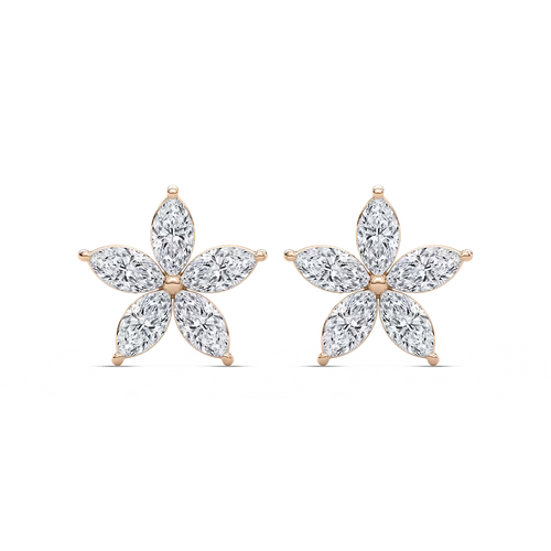 Floral-Shaped Lab Grown Diamond Earrings