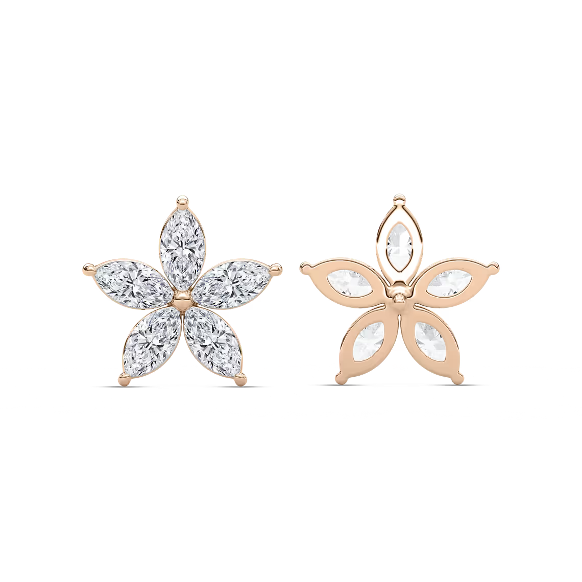 Floral-Shaped Lab Grown Diamond Earrings