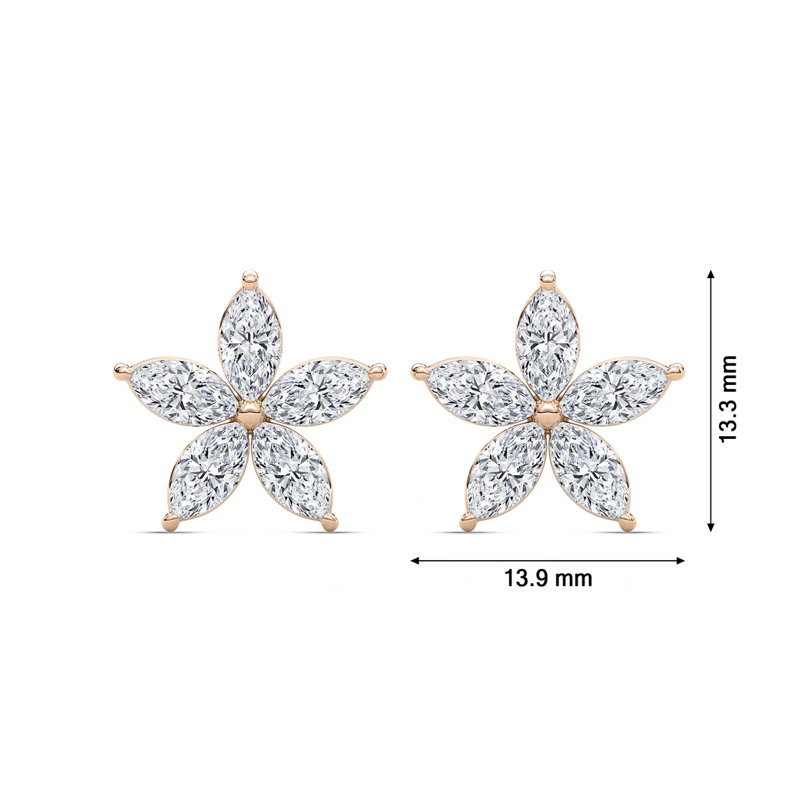 Floral-Shaped Lab Grown Diamond Earrings