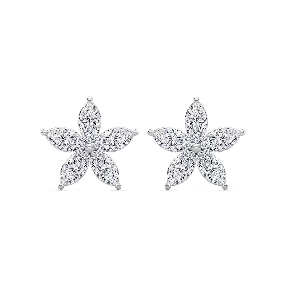 Floral-Shaped Lab Grown Diamond Earrings