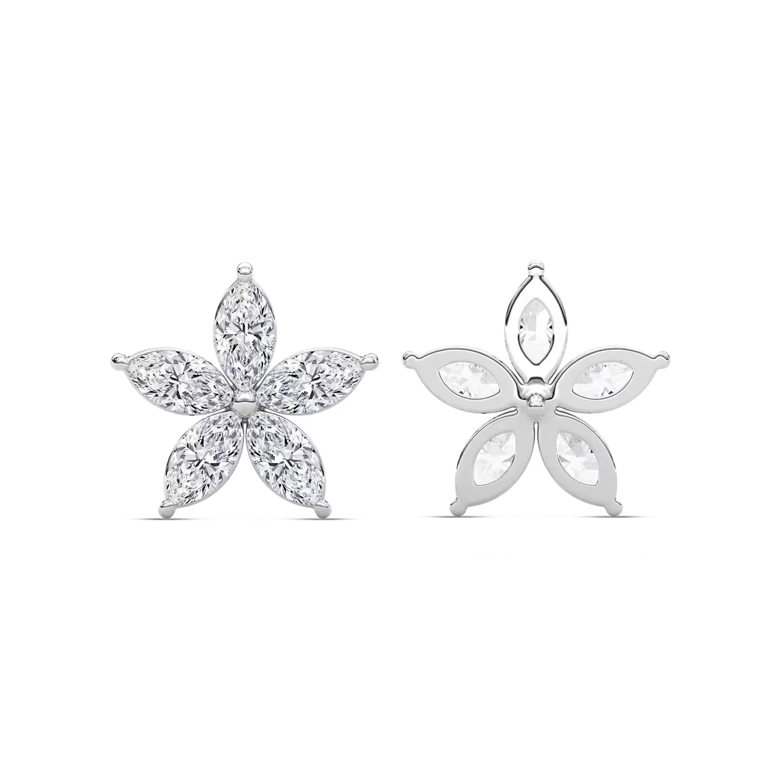 Floral-Shaped Lab Grown Diamond Earrings