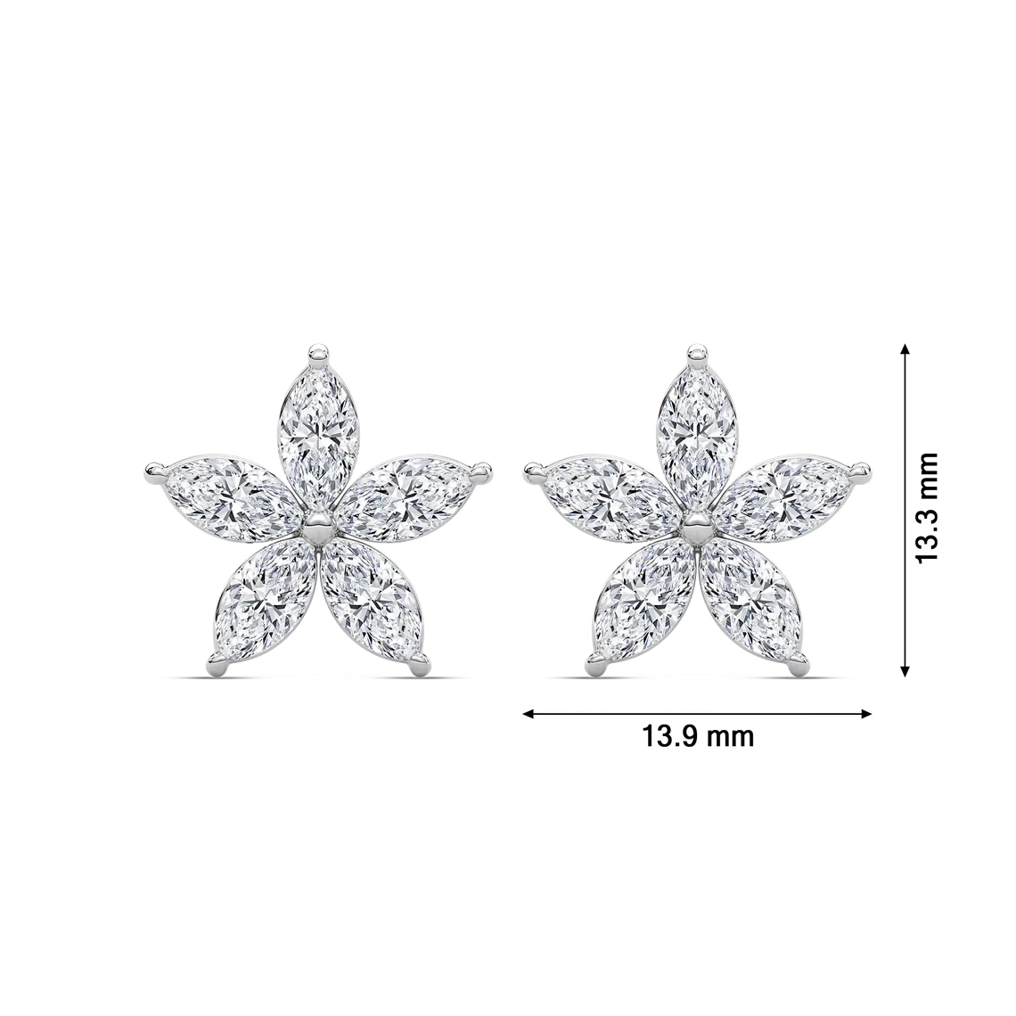 Floral-Shaped Lab Grown Diamond Earrings