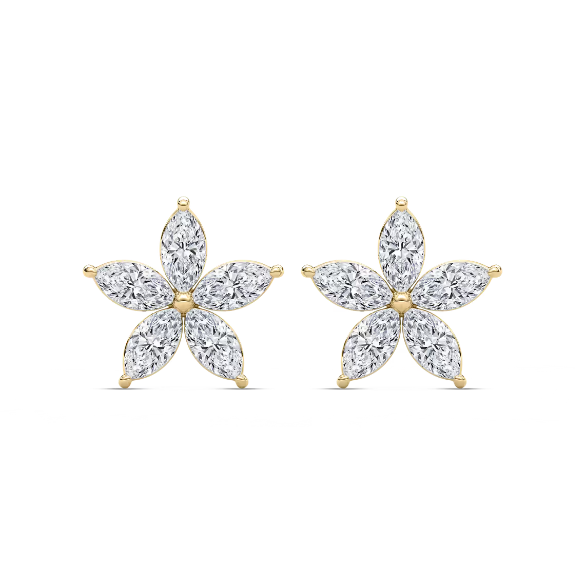 Floral-Shaped Lab Grown Diamond Earrings