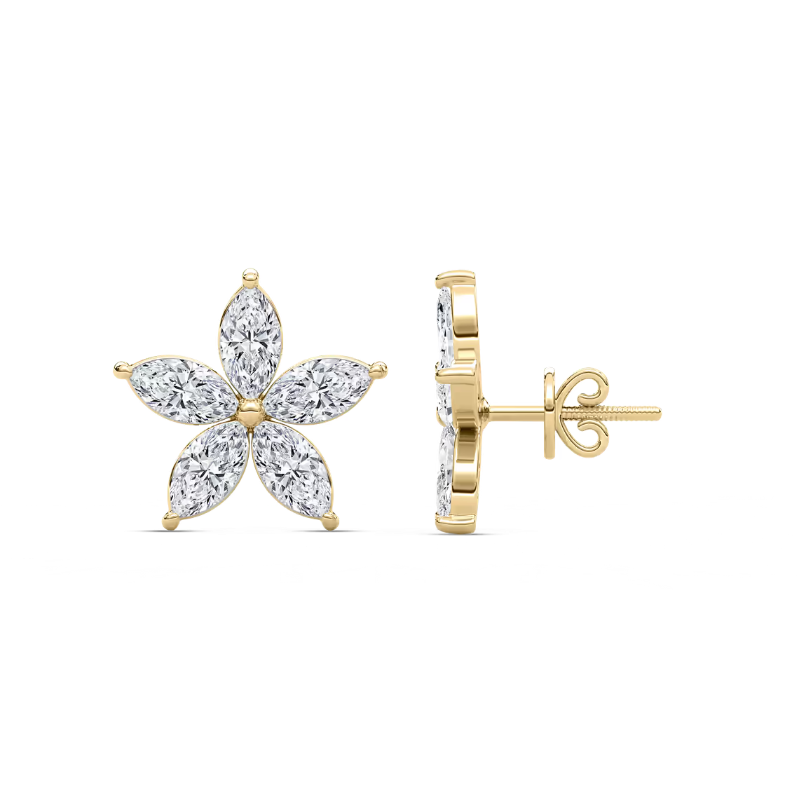 Floral-Shaped Lab Grown Diamond Earrings