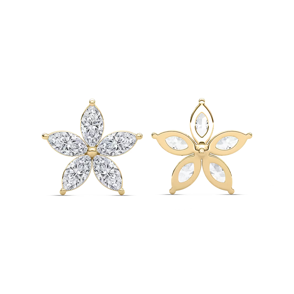 Floral-Shaped Lab Grown Diamond Earrings