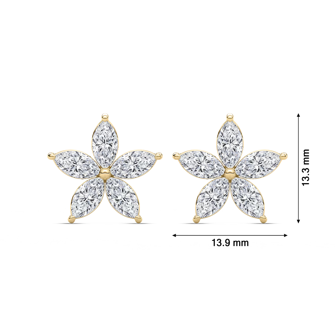 Floral-Shaped Lab Grown Diamond Earrings