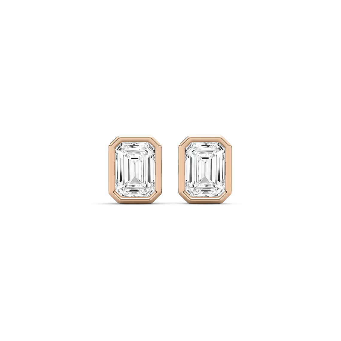 Emerald Fancy Shape Bezel Stud Earring