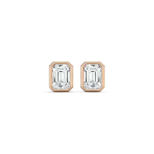 Ohrstecker mit ausgefallener Smaragdfassung