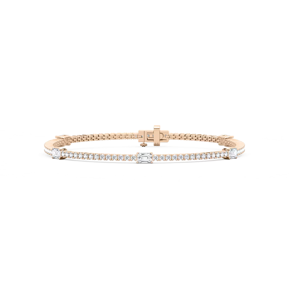 Tennisarmband mit fünf Smaragdelementen