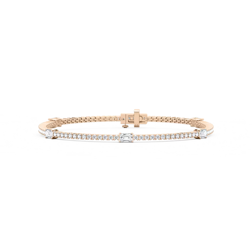 Tennisarmband mit fünf Smaragdelementen