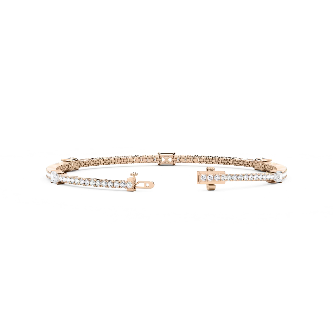 Tennisarmband mit fünf Smaragdelementen