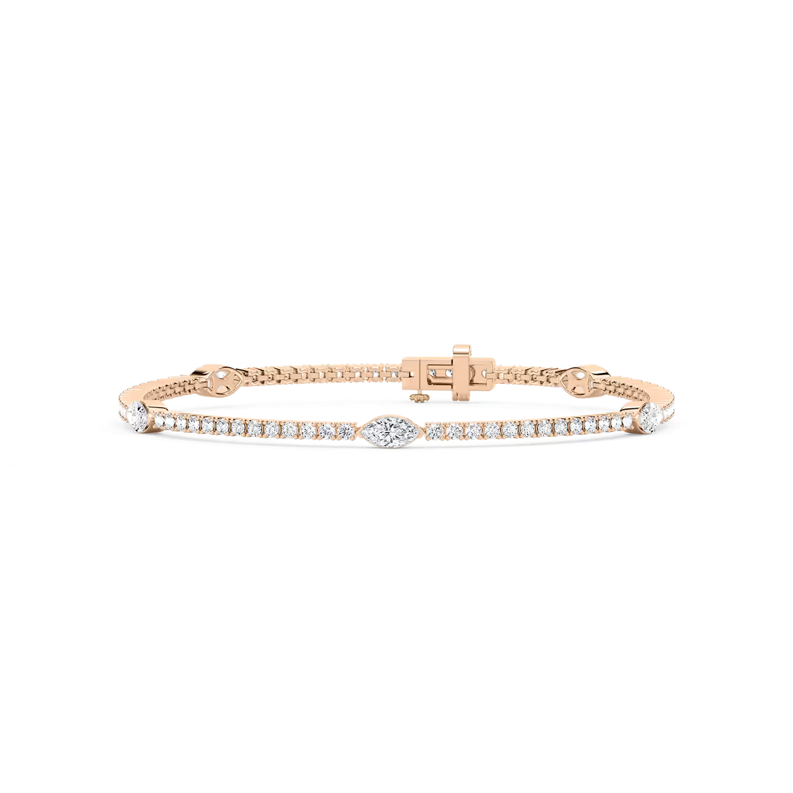 Tennisarmband mit fünf Marquise-Elementen