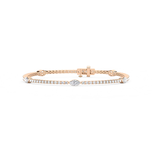 Tennisarmband mit fünf Marquise-Elementen