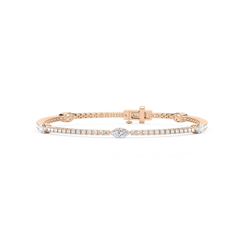 Tennisarmband mit fünf Marquise-Elementen