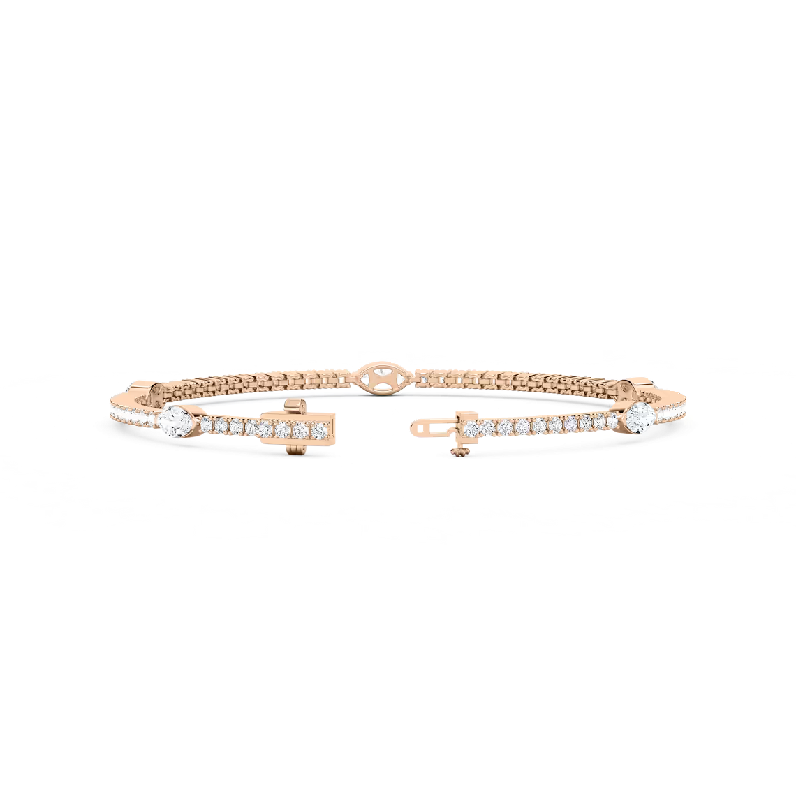 Tennisarmband mit fünf Marquise-Elementen