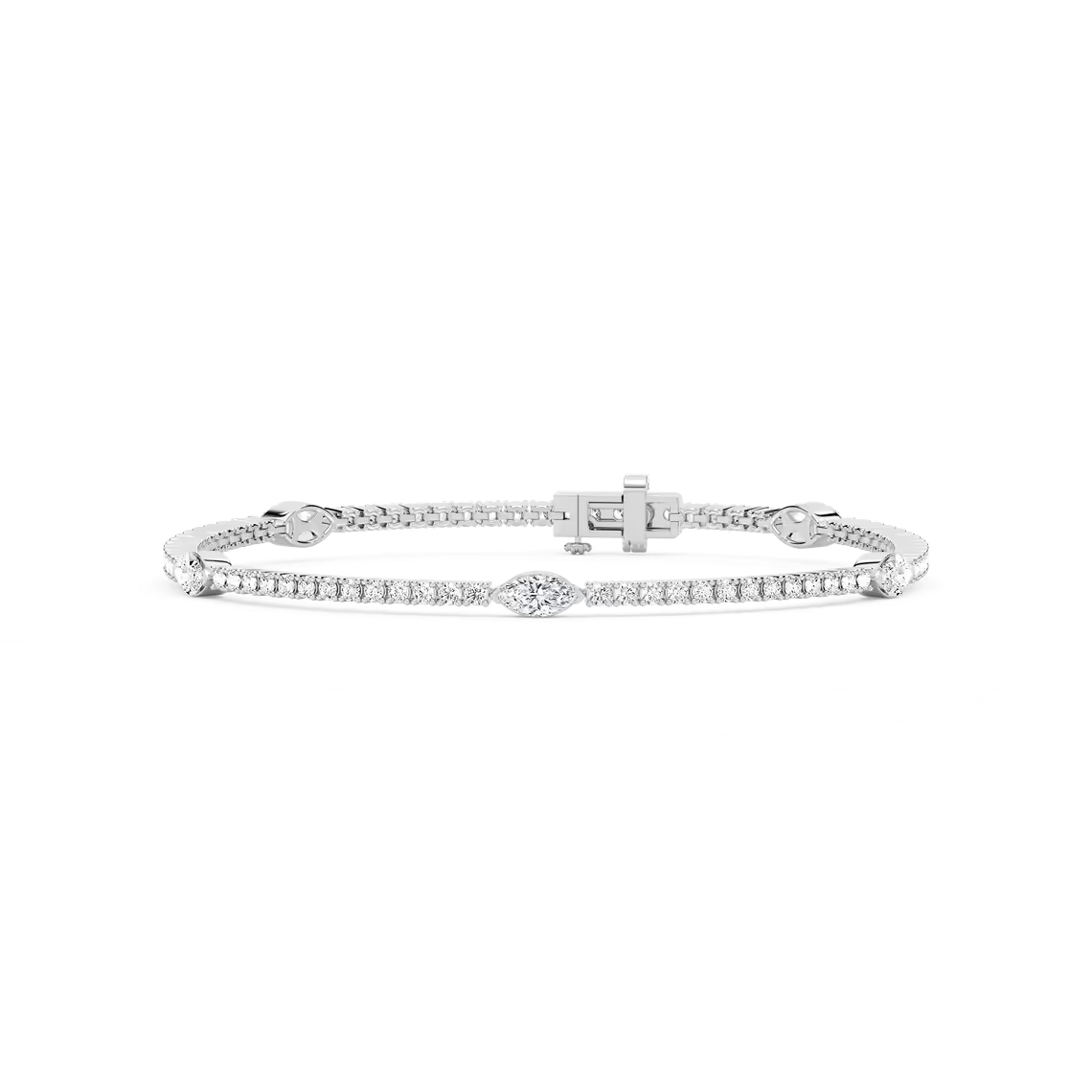 Tennisarmband mit fünf Marquise-Elementen