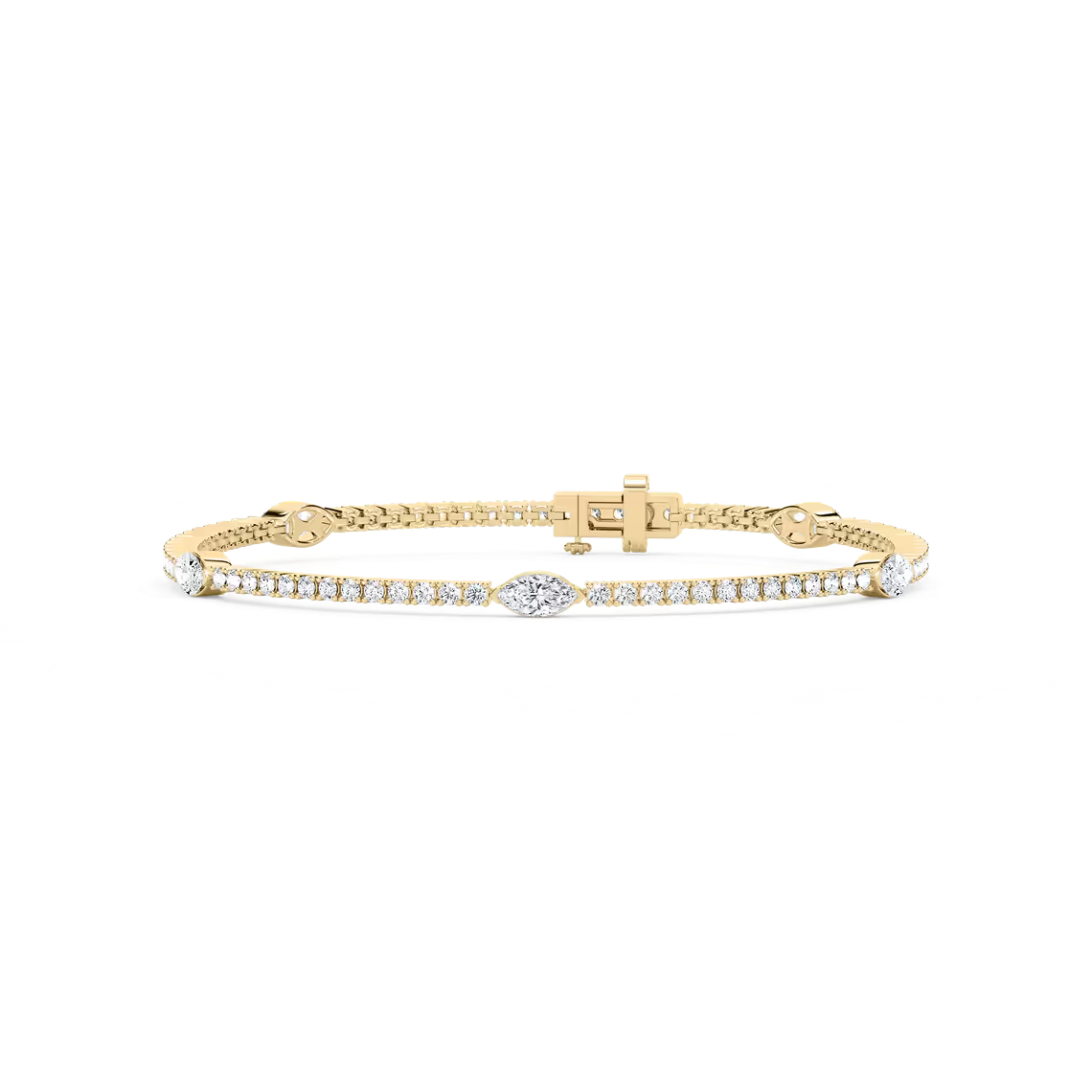 Tennisarmband mit fünf Marquise-Elementen