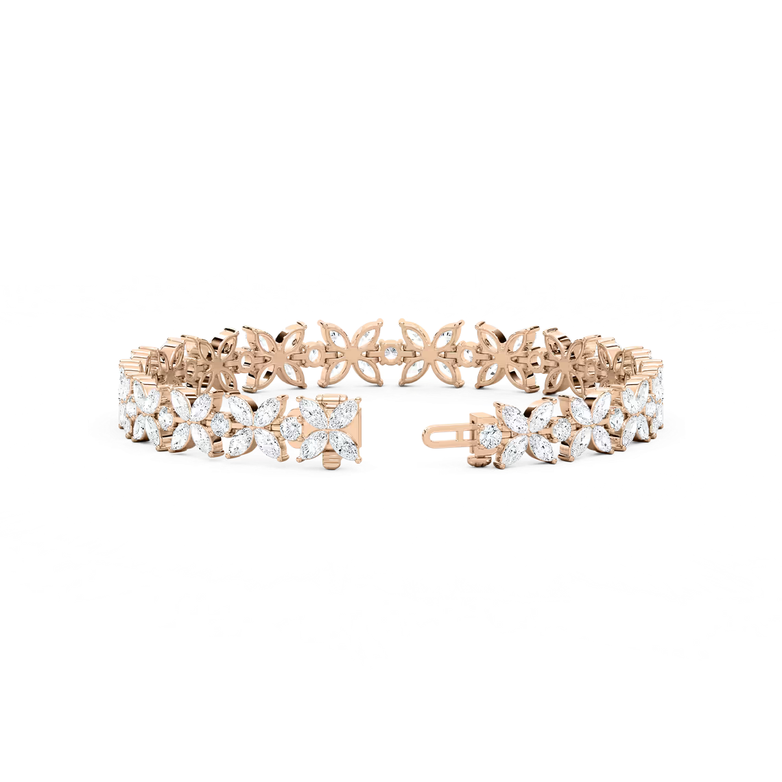 Marquise-Blumen-Tennisarmband