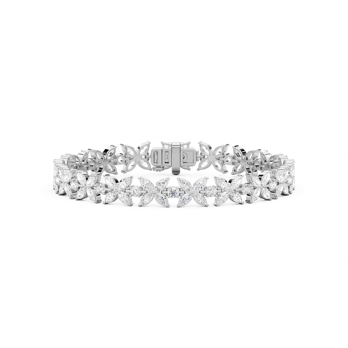 Marquise-Blumen-Tennisarmband