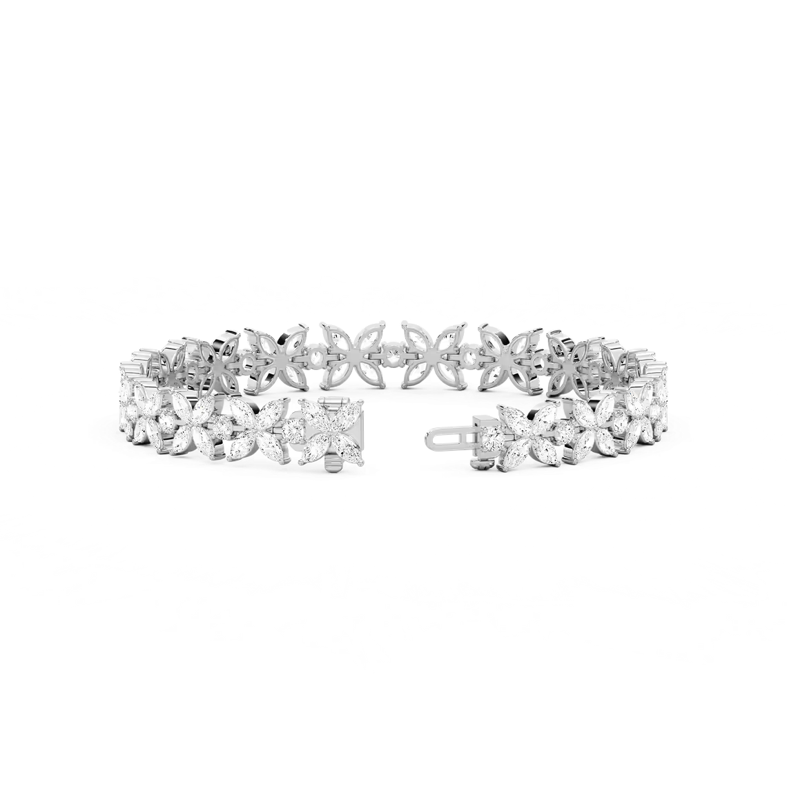 Marquise-Blumen-Tennisarmband