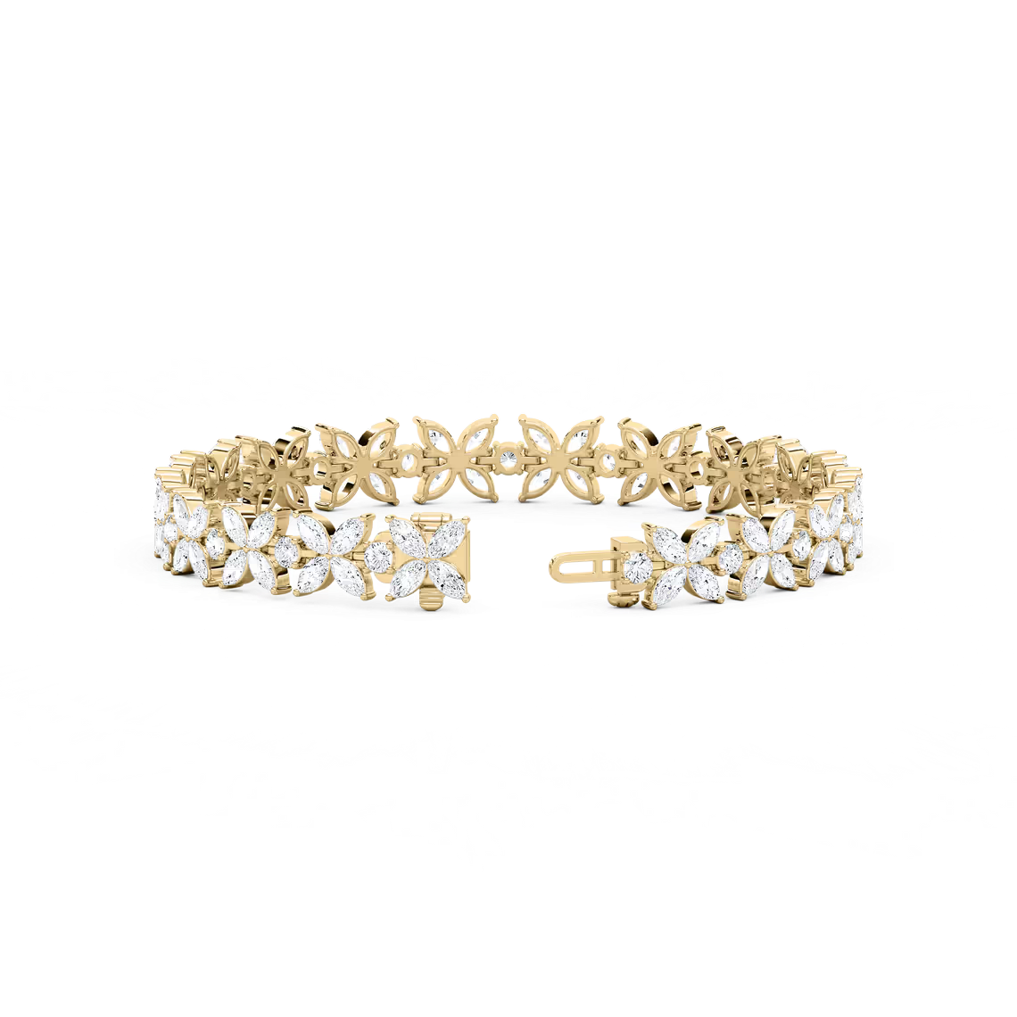 Marquise-Blumen-Tennisarmband