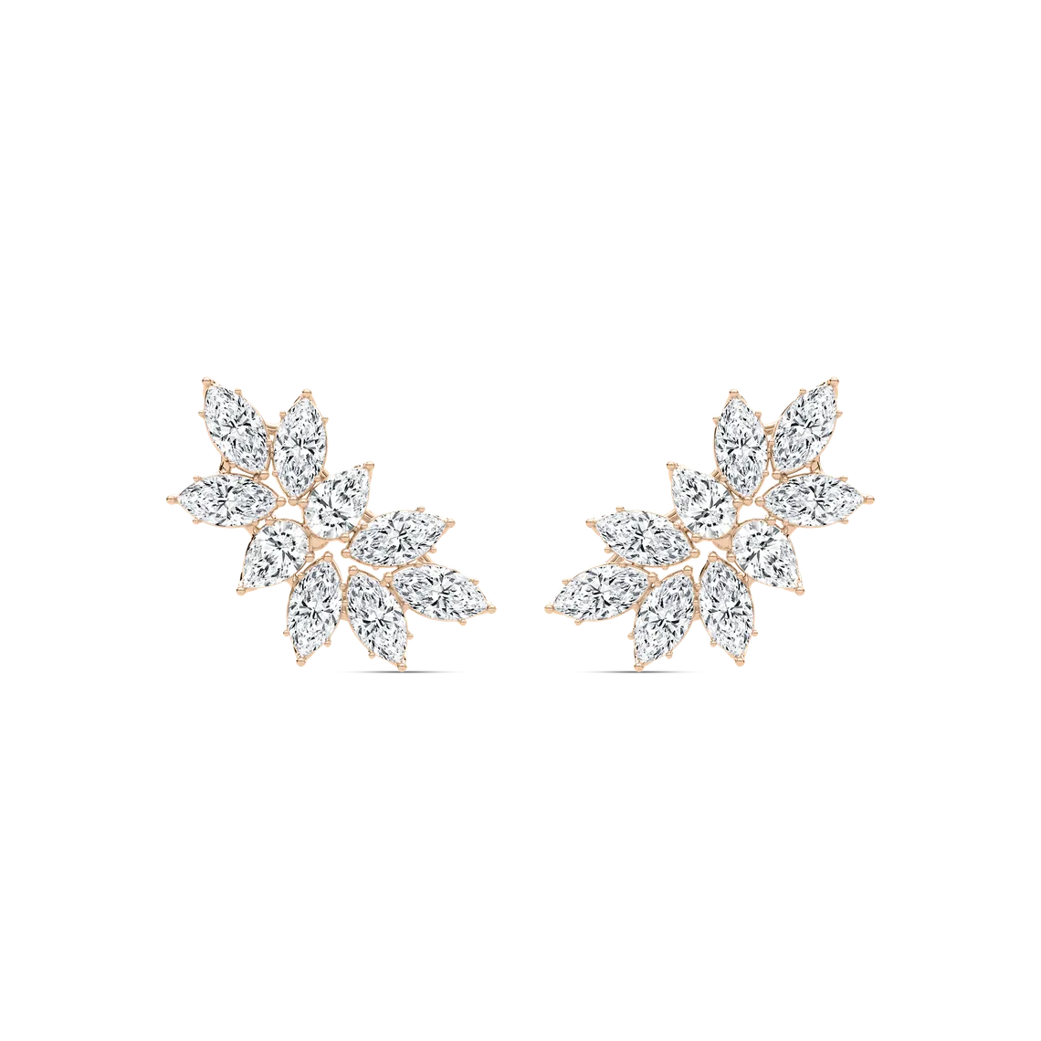 Marquise Cluster Blatt Ohrstecker