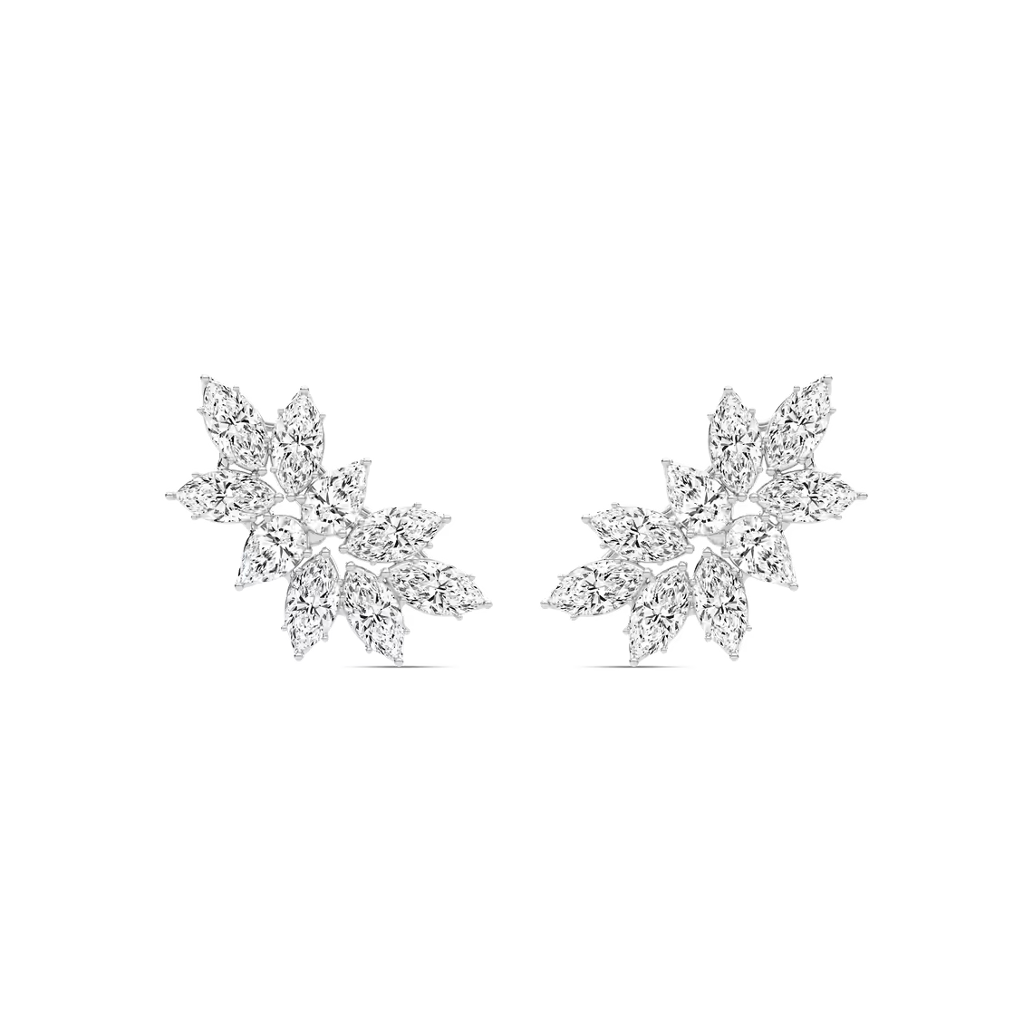 Marquise Cluster Blatt Ohrstecker