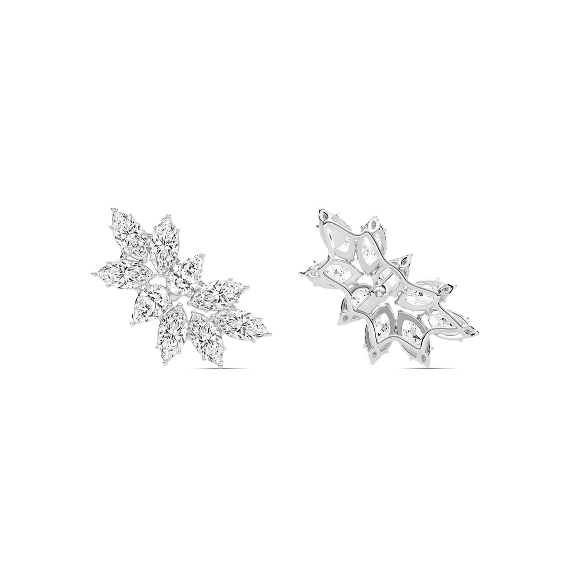 Marquise Cluster Blatt Ohrstecker