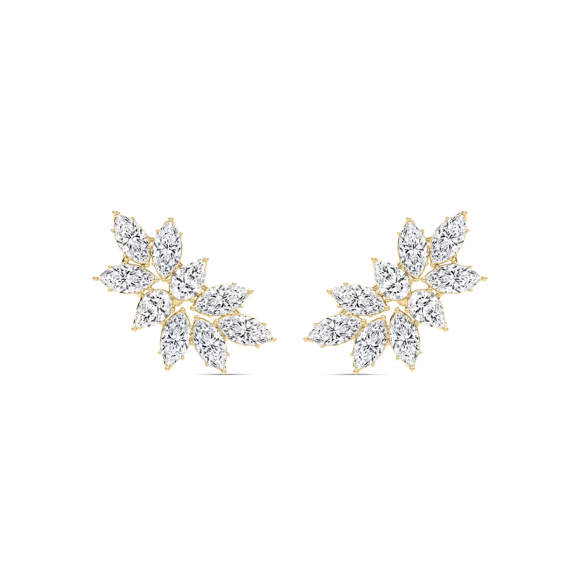 Marquise Cluster Blatt Ohrstecker