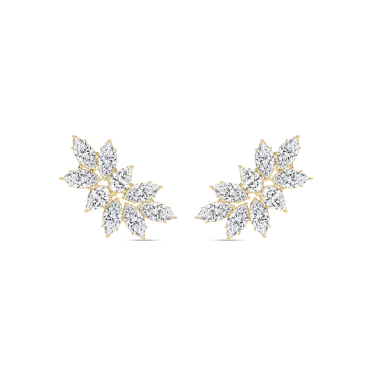 Marquise Cluster Blatt Ohrstecker