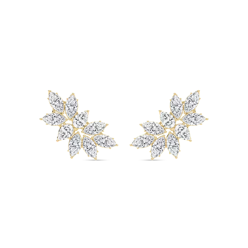 Marquise Cluster Blatt Ohrstecker