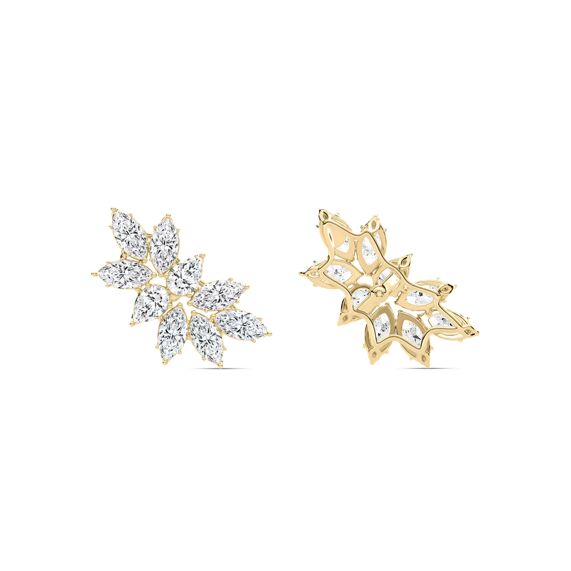 Marquise Cluster Blatt Ohrstecker