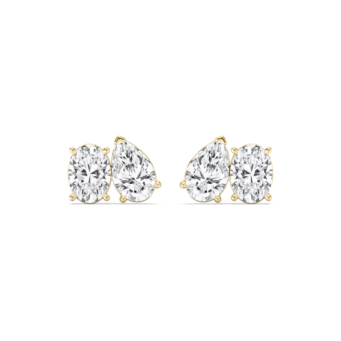 Oval Pear Stud Earrings