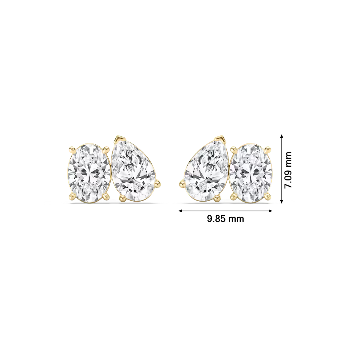 Oval Pear Stud Earrings