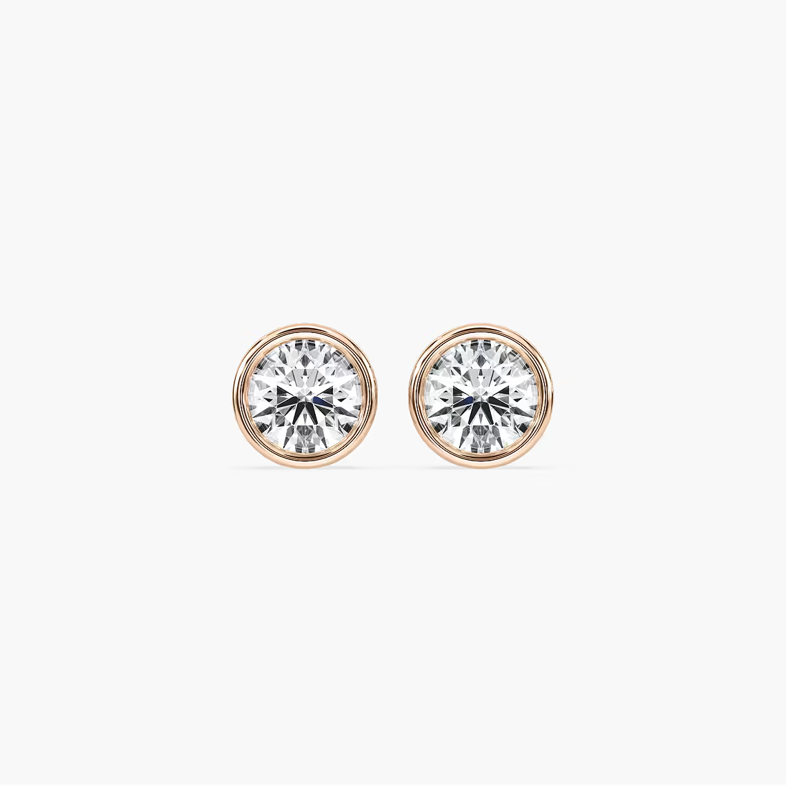 Bezel Round Stud Earrings