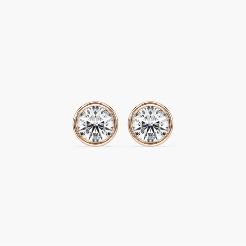 Bezel Round Stud Earrings