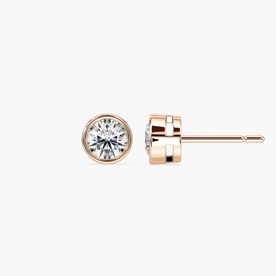 Bezel Round Stud Earrings