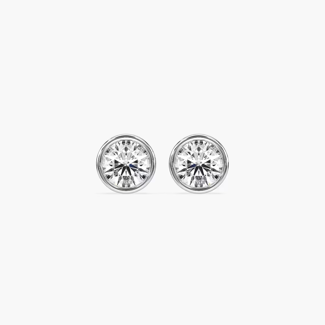 Bezel Round Stud Earrings