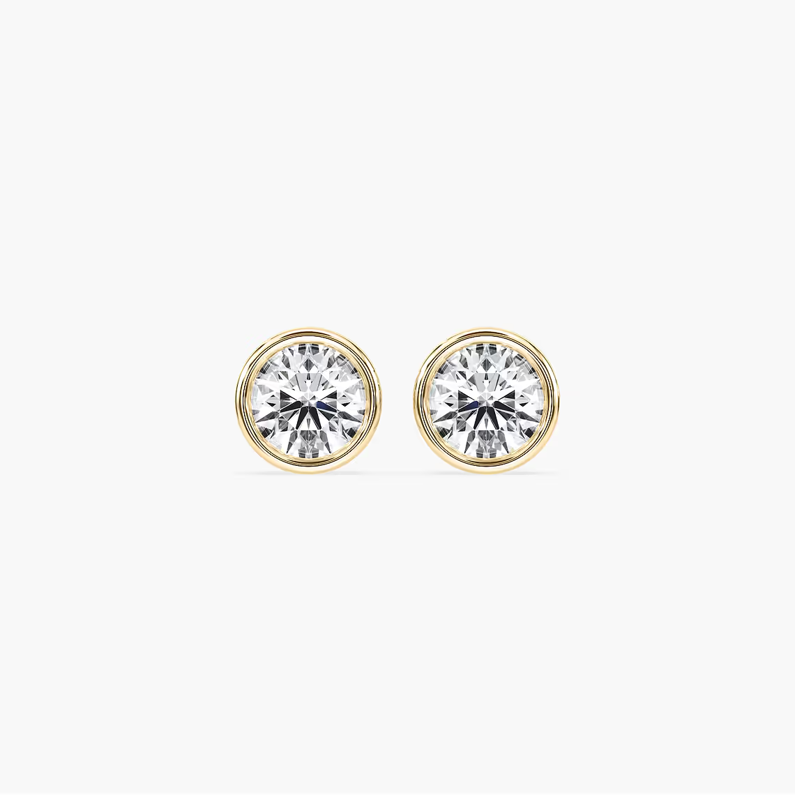 Bezel Round Stud Earrings