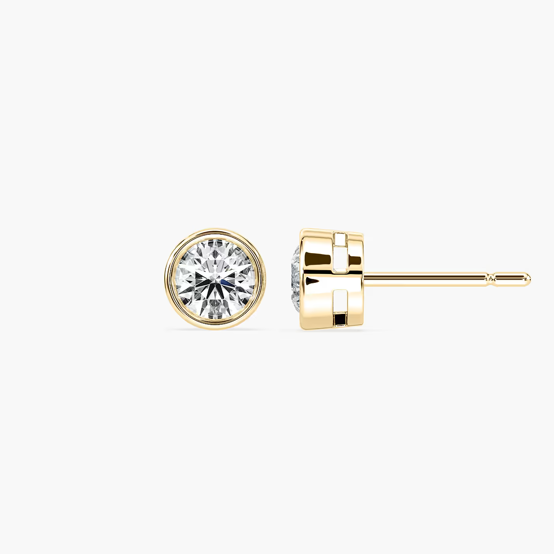 Bezel Round Stud Earrings