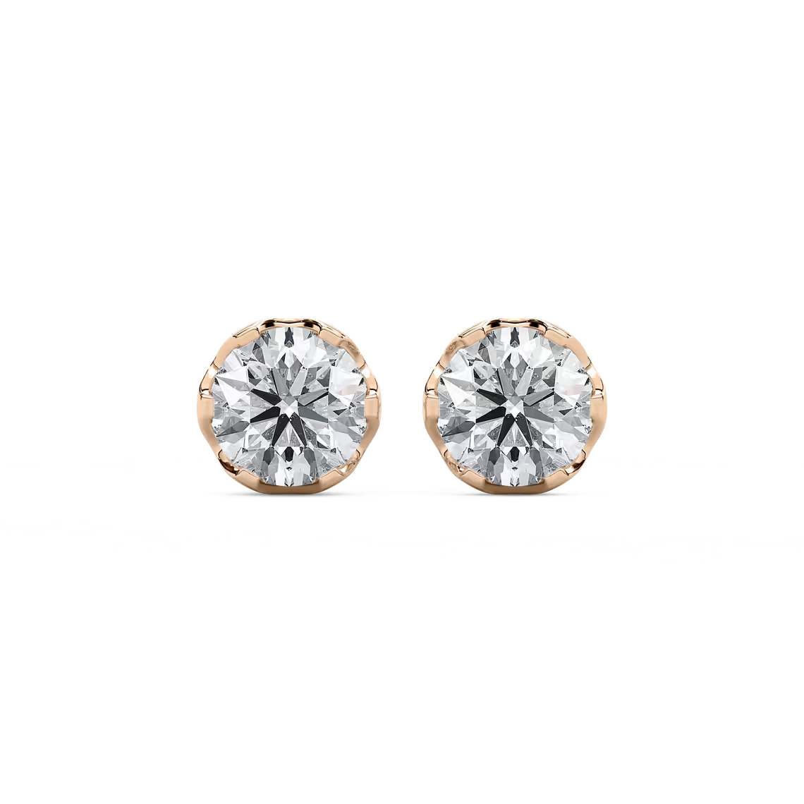 Runde Ohrstecker in Tulpenfassung