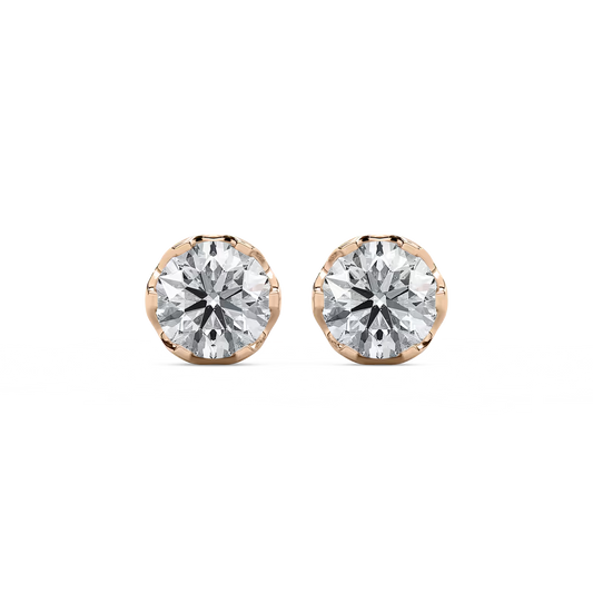 Runde Ohrstecker in Tulpenfassung