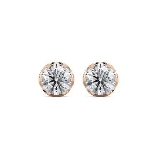 Runde Ohrstecker in Tulpenfassung