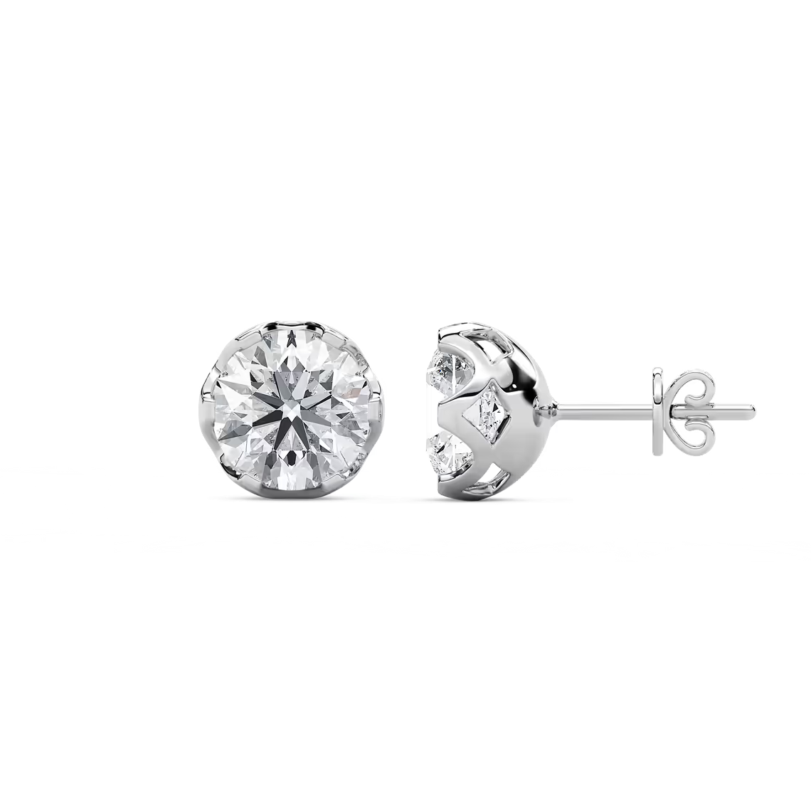 Runde Ohrstecker in Tulpenfassung