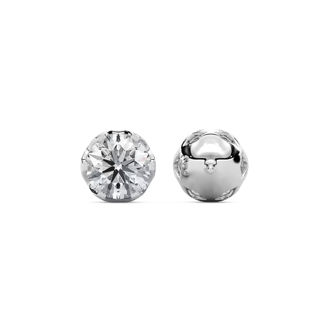 Runde Ohrstecker in Tulpenfassung