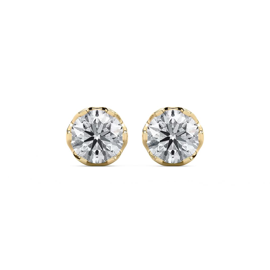 Runde Ohrstecker in Tulpenfassung