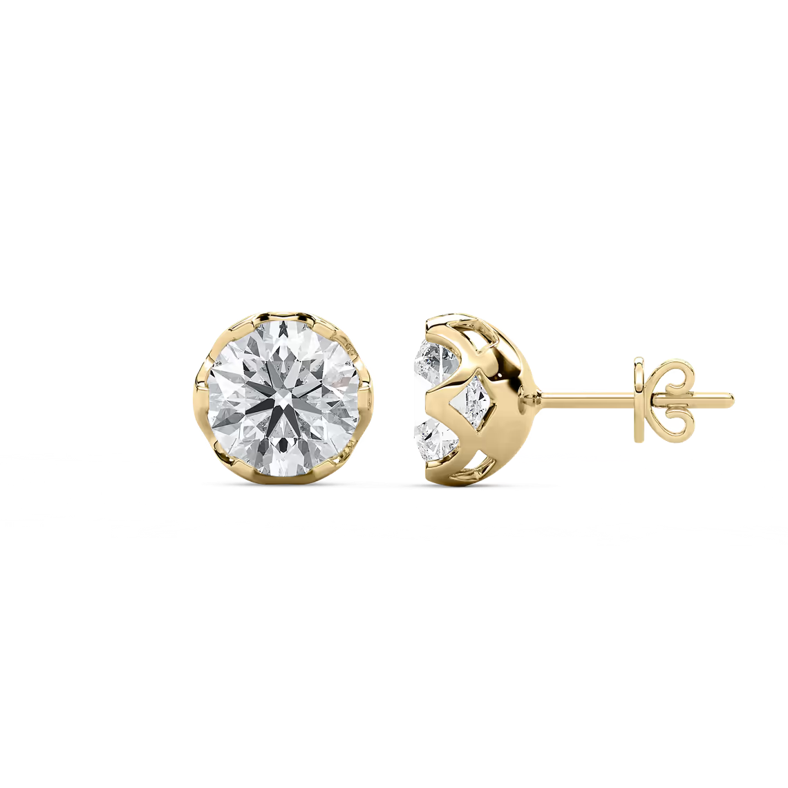 Runde Ohrstecker in Tulpenfassung