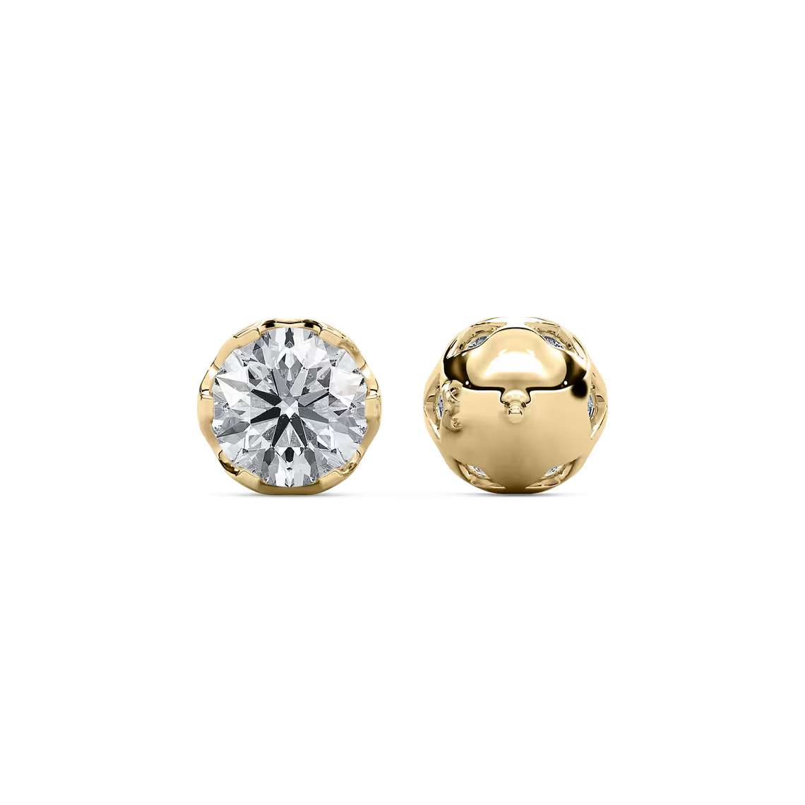 Runde Ohrstecker in Tulpenfassung